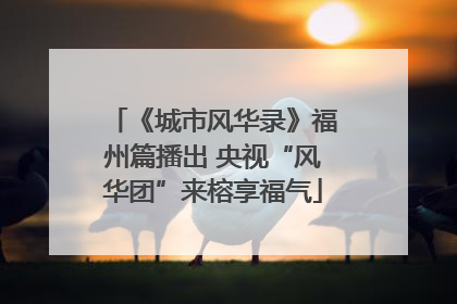 《城市风华录》福州篇播出 央视“风华团”来榕享福气