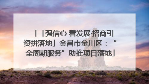 「强信心 看发展·招商引资拼落地」金昌市金川区：“全周期服务”助推项目落地
