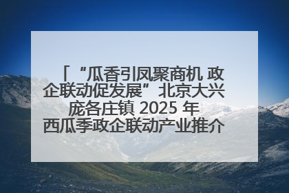 “瓜香引凤聚商机 政企联动促发展”北京大兴庞各庄镇 2025 年西瓜季政企联动产业推介活动圆满举行