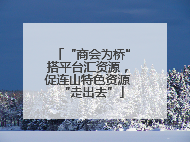 “商会为桥”搭平台汇资源，促连山特色资源“走出去”