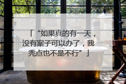 “如果真的有一天，没有案子可以办了，我秃点也不是不行”