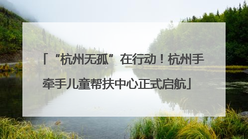 “杭州无孤”在行动！杭州手牵手儿童帮扶中心正式启航