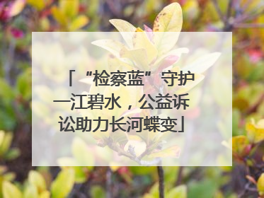 “检察蓝”守护一江碧水，公益诉讼助力长河蝶变