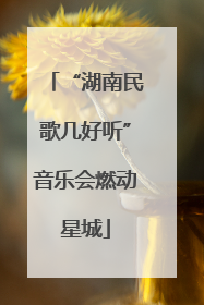 “湖南民歌几好听”音乐会燃动星城