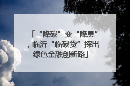 “降碳”变“降息”，临沂“临碳贷”探出绿色金融创新路