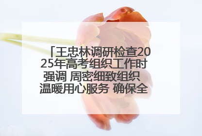 王忠林调研检查2025年高考组织工作时强调 周密细致组织 温暖用心服务 确保全省高考安全有序顺利