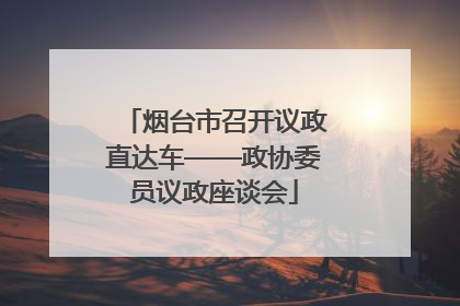 烟台市召开议政直达车——政协委员议政座谈会