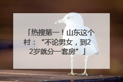 热搜第一！山东这个村：“不论男女，到22岁就分一套房”