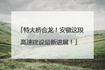 特大桥合龙！安徽这段高速建设最新进展！