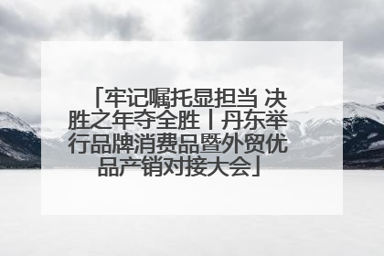 牢记嘱托显担当 决胜之年夺全胜丨丹东举行品牌消费品暨外贸优品产销对接大会