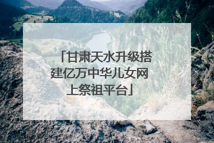 甘肃天水升级搭建亿万中华儿女网上祭祖平台