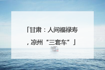 甘肃：人间福禄寿，凉州“三套车”