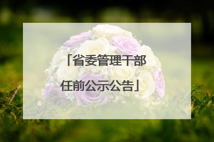 省委管理干部任前公示公告