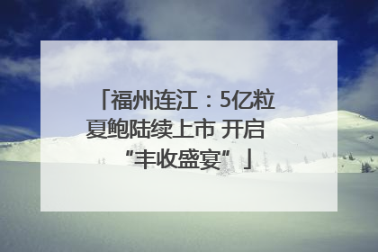 福州连江：5亿粒夏鲍陆续上市 开启“丰收盛宴”