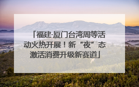 福建·厦门台湾周等活动火热开展！新“夜”态激活消费升级新赛道
