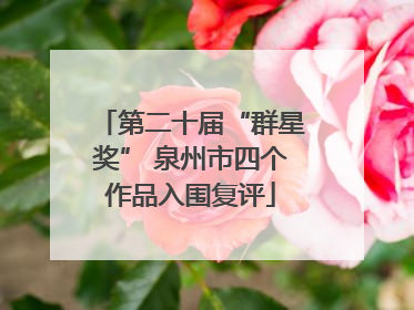 第二十届“群星奖” 泉州市四个作品入围复评