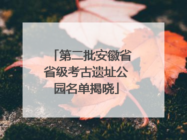 第二批安徽省省级考古遗址公园名单揭晓