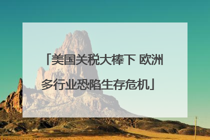 美国关税大棒下 欧洲多行业恐陷生存危机