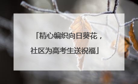 精心编织向日葵花，社区为高考生送祝福