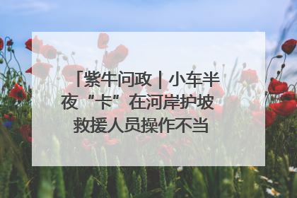 紫牛问政｜小车半夜“卡”在河岸护坡 救援人员操作不当致小车翻下河，然后直接走人了
