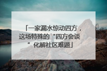 一家漏水惊动四方，这场特殊的“四方会谈”化解社区难题