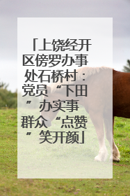 上饶经开区傍罗办事处石桥村：党员“下田”办实事 群众“点赞”笑开颜