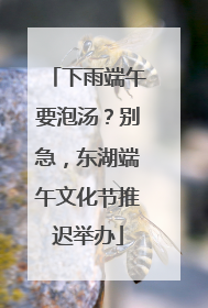 下雨端午要泡汤？别急，东湖端午文化节推迟举办