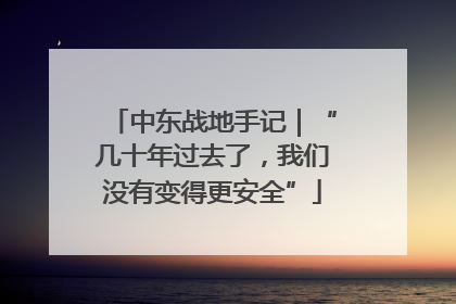 中东战地手记｜“几十年过去了，我们没有变得更安全”