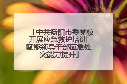 中共衡阳市委党校开展应急救护培训 赋能领导干部应急处突能力提升