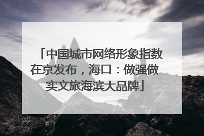 中国城市网络形象指数在京发布，海口：做强做实文旅海滨大品牌
