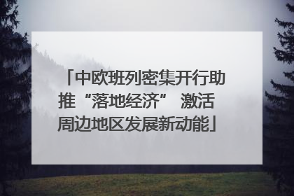 中欧班列密集开行助推“落地经济” 激活周边地区发展新动能