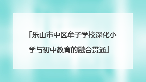 乐山市中区牟子学校深化小学与初中教育的融合贯通