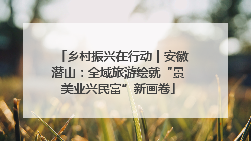 乡村振兴在行动｜安徽潜山：全域旅游绘就“景美业兴民富”新画卷