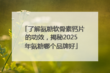 了解氨糖软骨素钙片的功效，揭秘2025年氨糖哪个品牌好