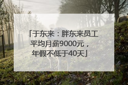于东来：胖东来员工平均月薪9000元，年假不低于40天
