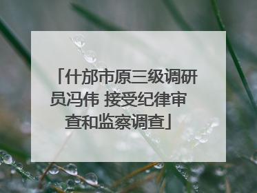什邡市原三级调研员冯伟 接受纪律审查和监察调查