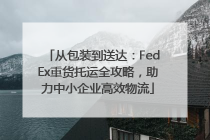 从包装到送达：FedEx重货托运全攻略，助力中小企业高效物流