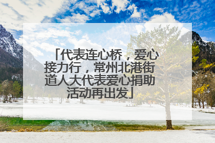代表连心桥，爱心接力行，常州北港街道人大代表爱心捐助活动再出发