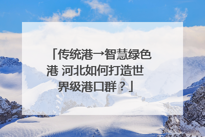 传统港→智慧绿色港 河北如何打造世界级港口群？