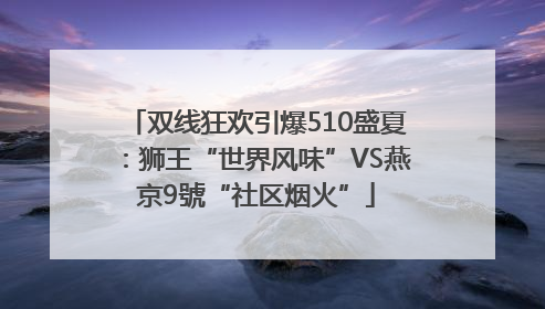 双线狂欢引爆510盛夏：狮王“世界风味”VS燕京9號“社区烟火”