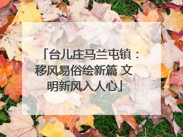 台儿庄马兰屯镇：移风易俗绘新篇 文明新风入人心