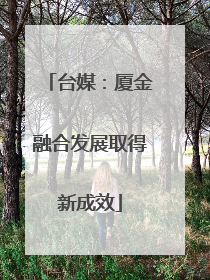 台媒：厦金融合发展取得新成效
