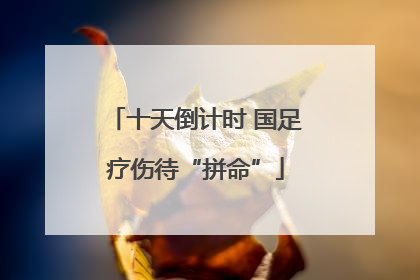 十天倒计时 国足疗伤待“拼命”