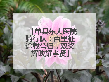 单县东大医院骑行队：百里征途载誉归，双奖辉映耀孝贤