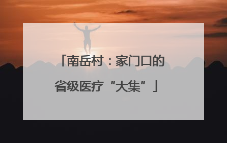 南岳村：家门口的省级医疗“大集”