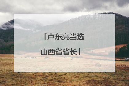 卢东亮当选山西省省长