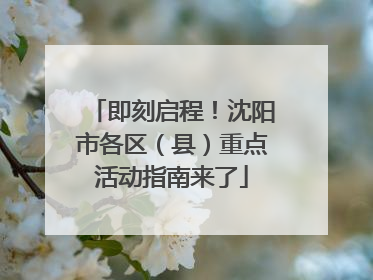 即刻启程！沈阳市各区（县）重点活动指南来了