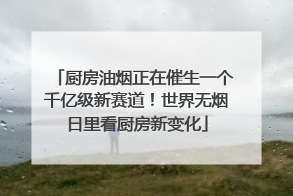 厨房油烟正在催生一个千亿级新赛道！世界无烟日里看厨房新变化