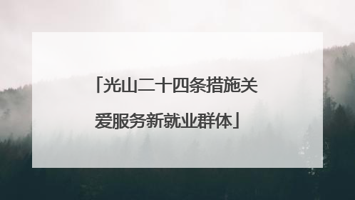 光山二十四条措施关爱服务新就业群体