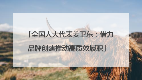 全国人大代表姜卫东：借力品牌创建推动高质效履职